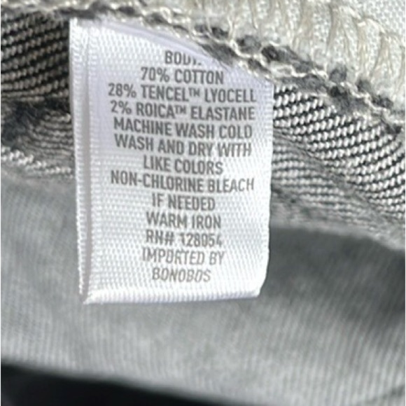 NWOT Bonobos Men’s Jeans Slim Fit Size 32x30 Black Wash - Picture 9 of 13